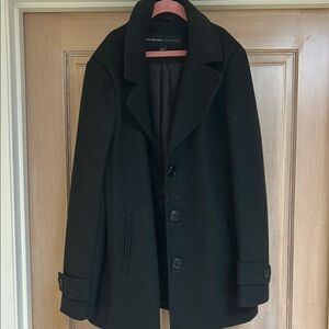 Girls Black Wool Blend Coat